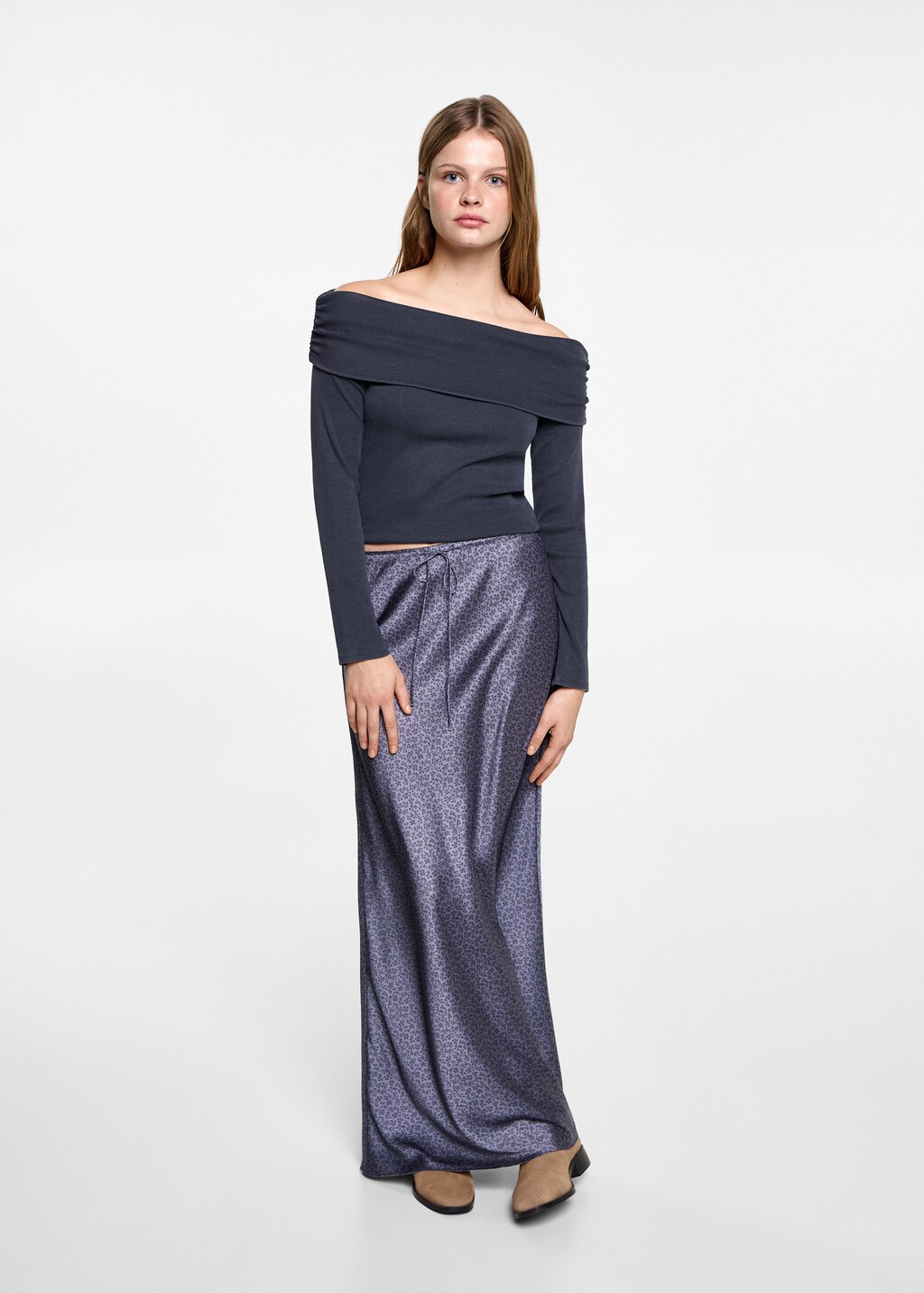 Off-shoulder T-shirt - Dark Navy