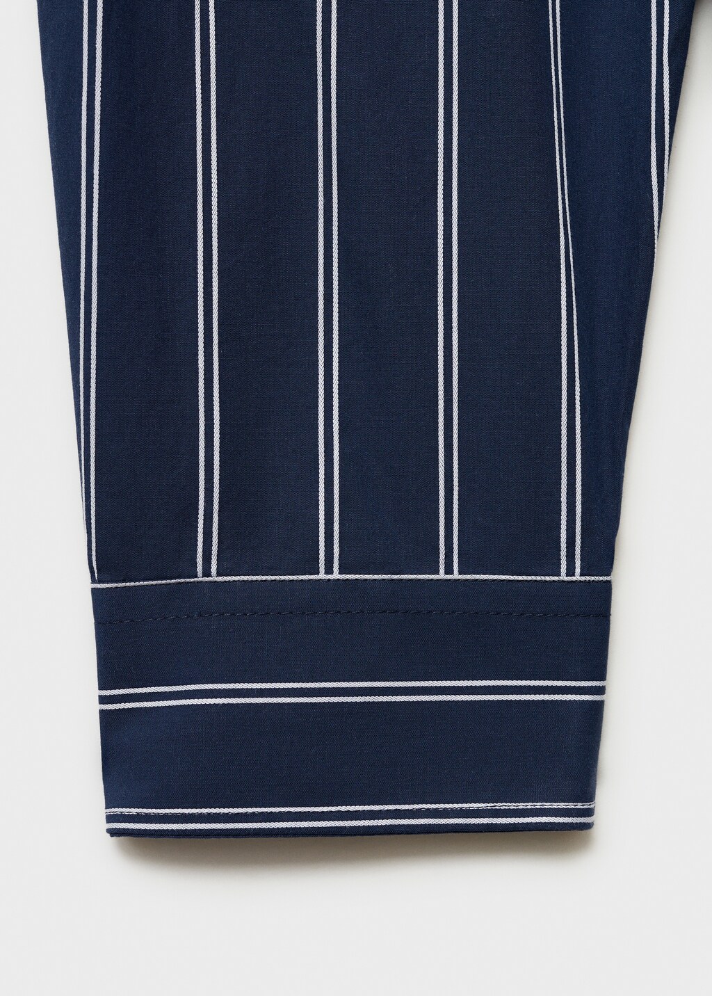 Regular-fit striped 100% cotton shirt - Dark Navy