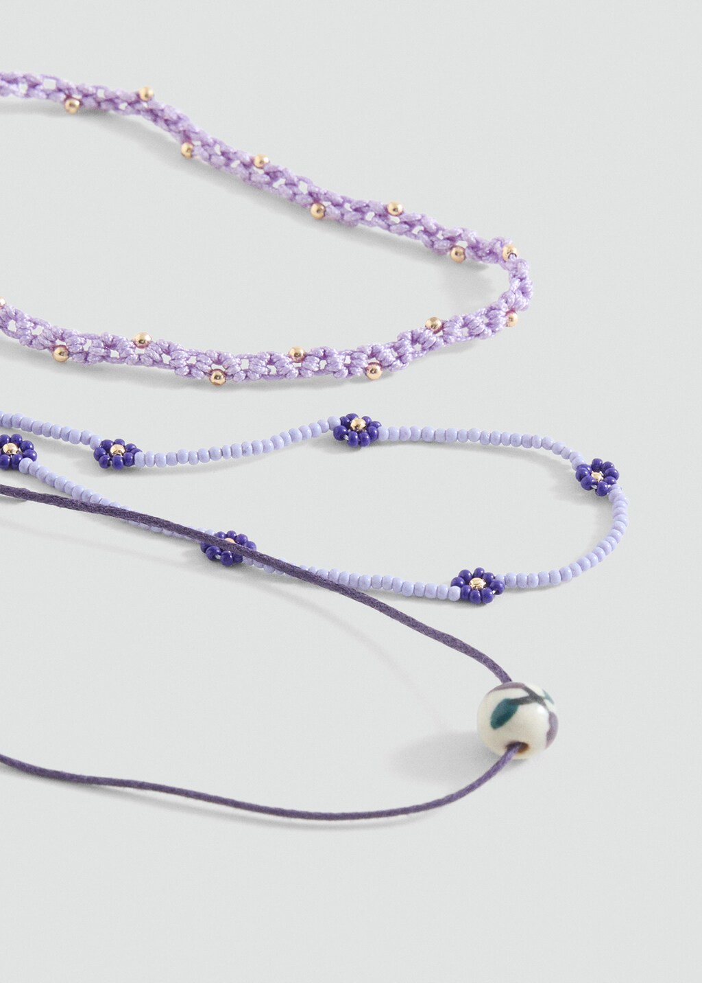 Mixed bead necklace - Lilac