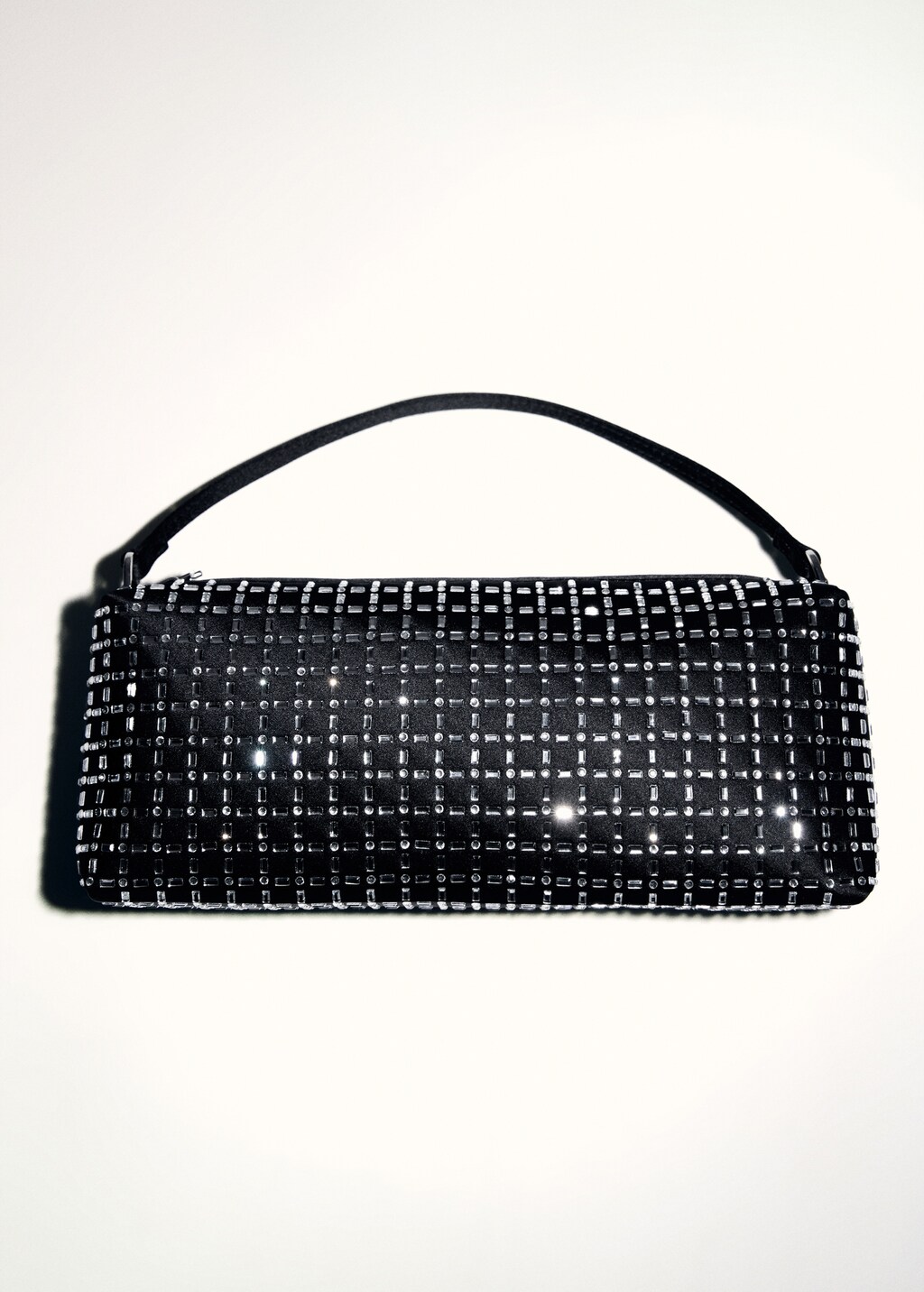 Mini bag with crystal appliqué - Black