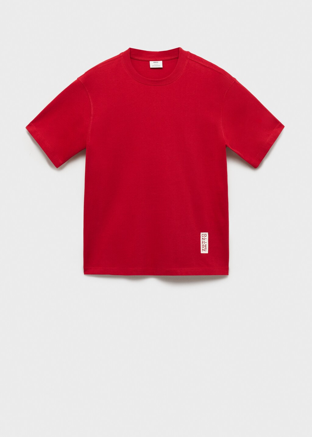100% cotton t-shirt with printed text - Red