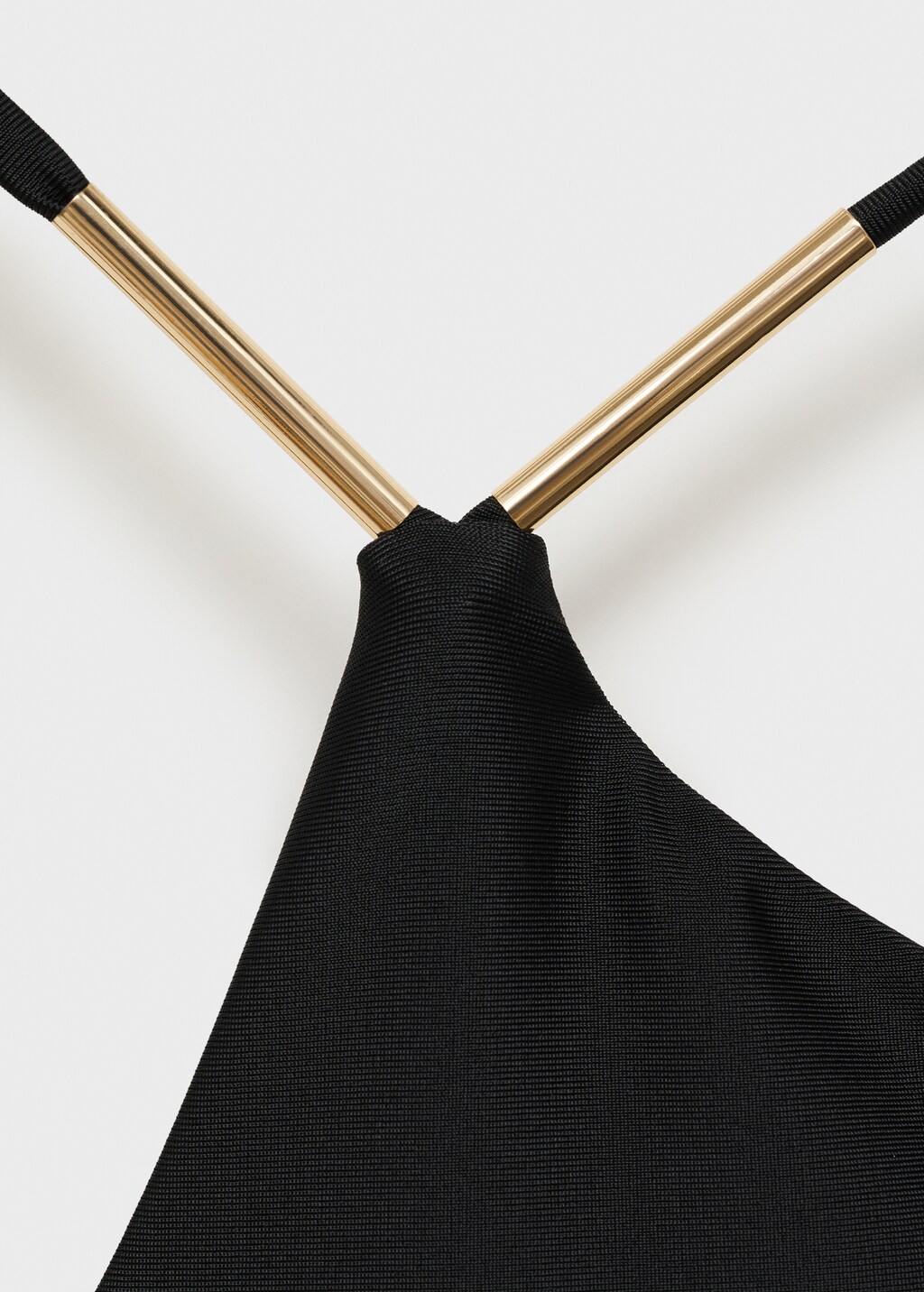 Asymmetrical swimsuit with metallic detail - Black