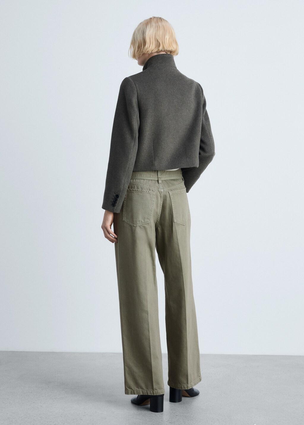 Wideleg jeans with belt - Dark Blue