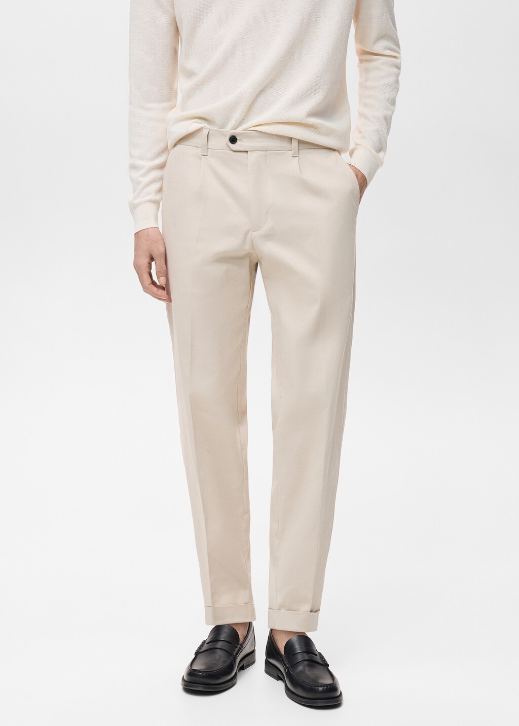 Pleated trousers under cuff - Khaki