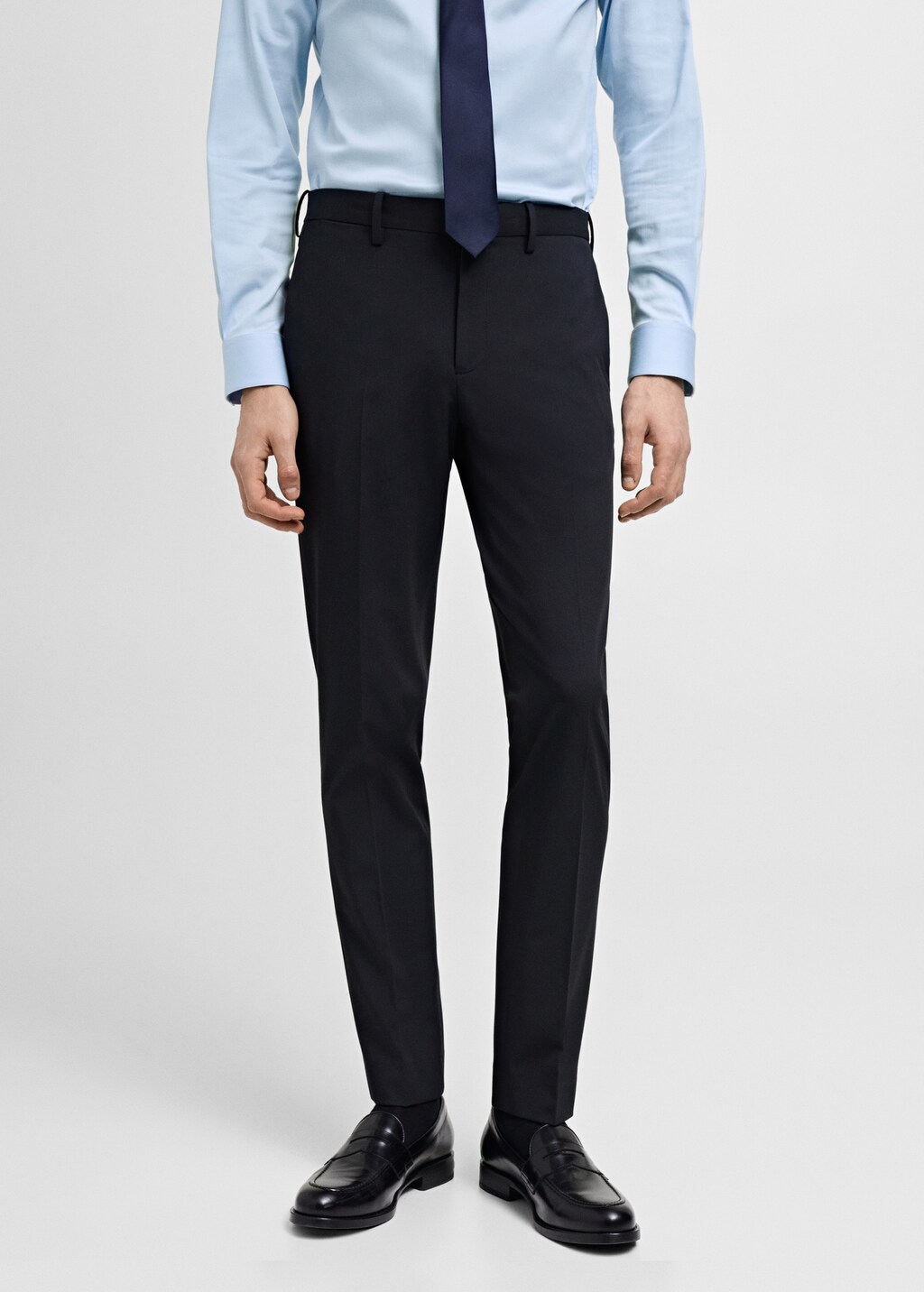 Stretch fabric super slim-fit suit trousers - Sky Blue