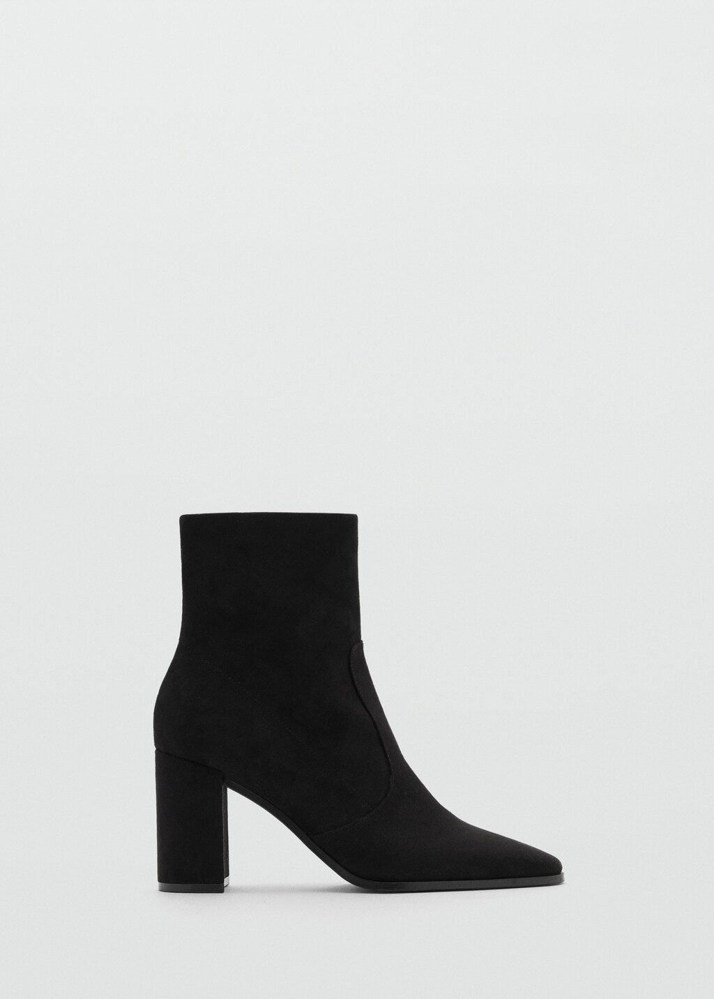 Suede block-heel ankle boots - Black
