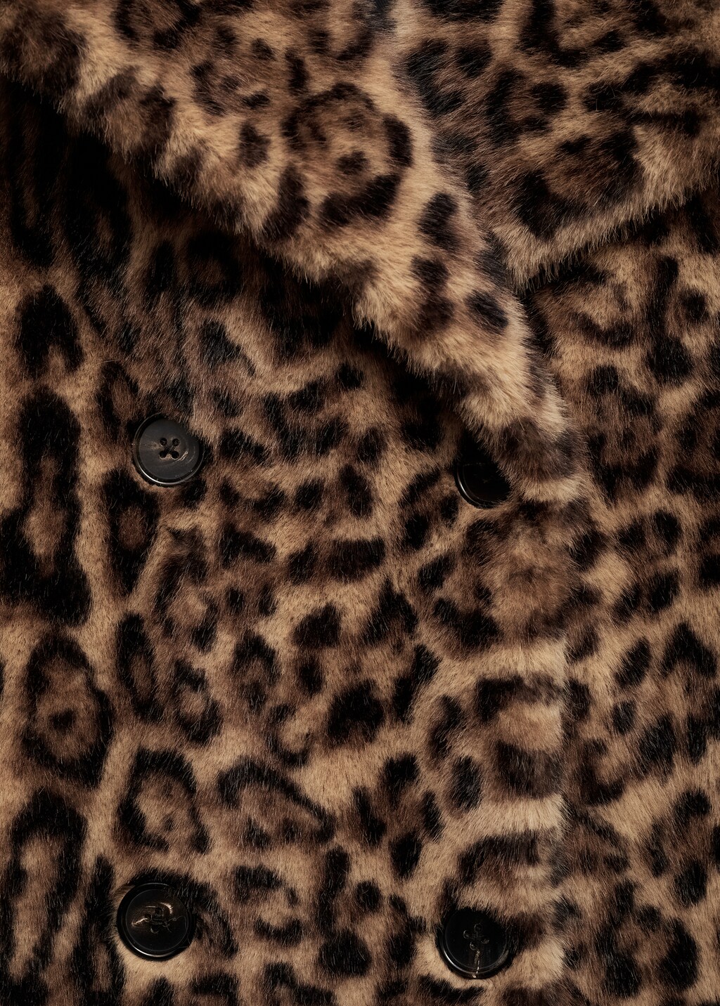Fur-effect leopard-print coat - Medium Brown