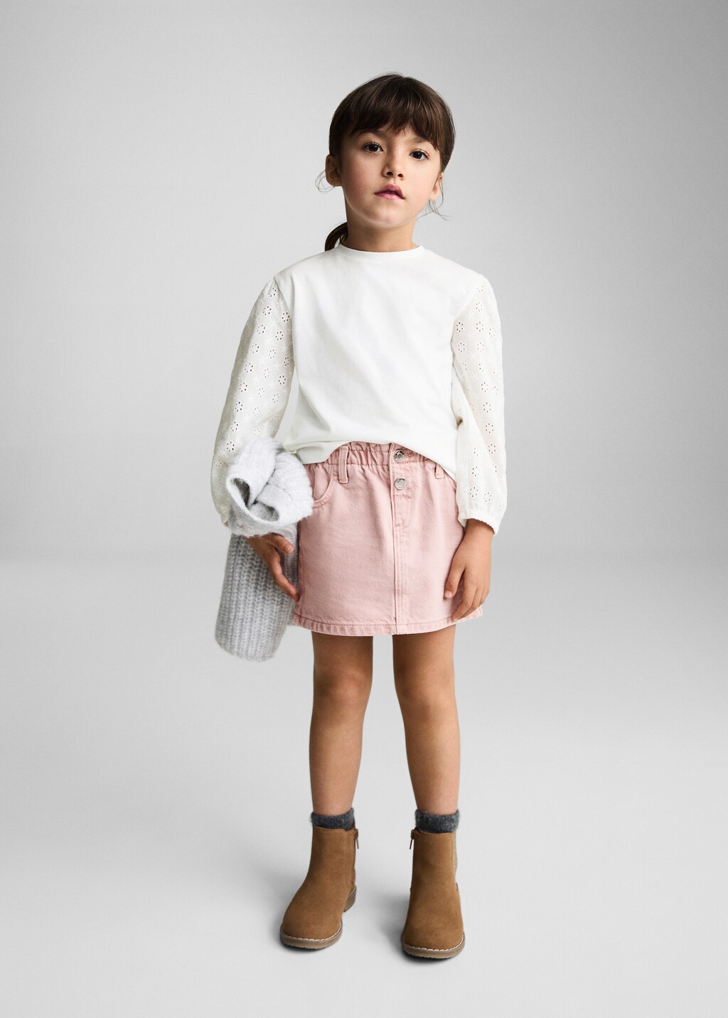 Embroidered sleeve T-shirt - Off White