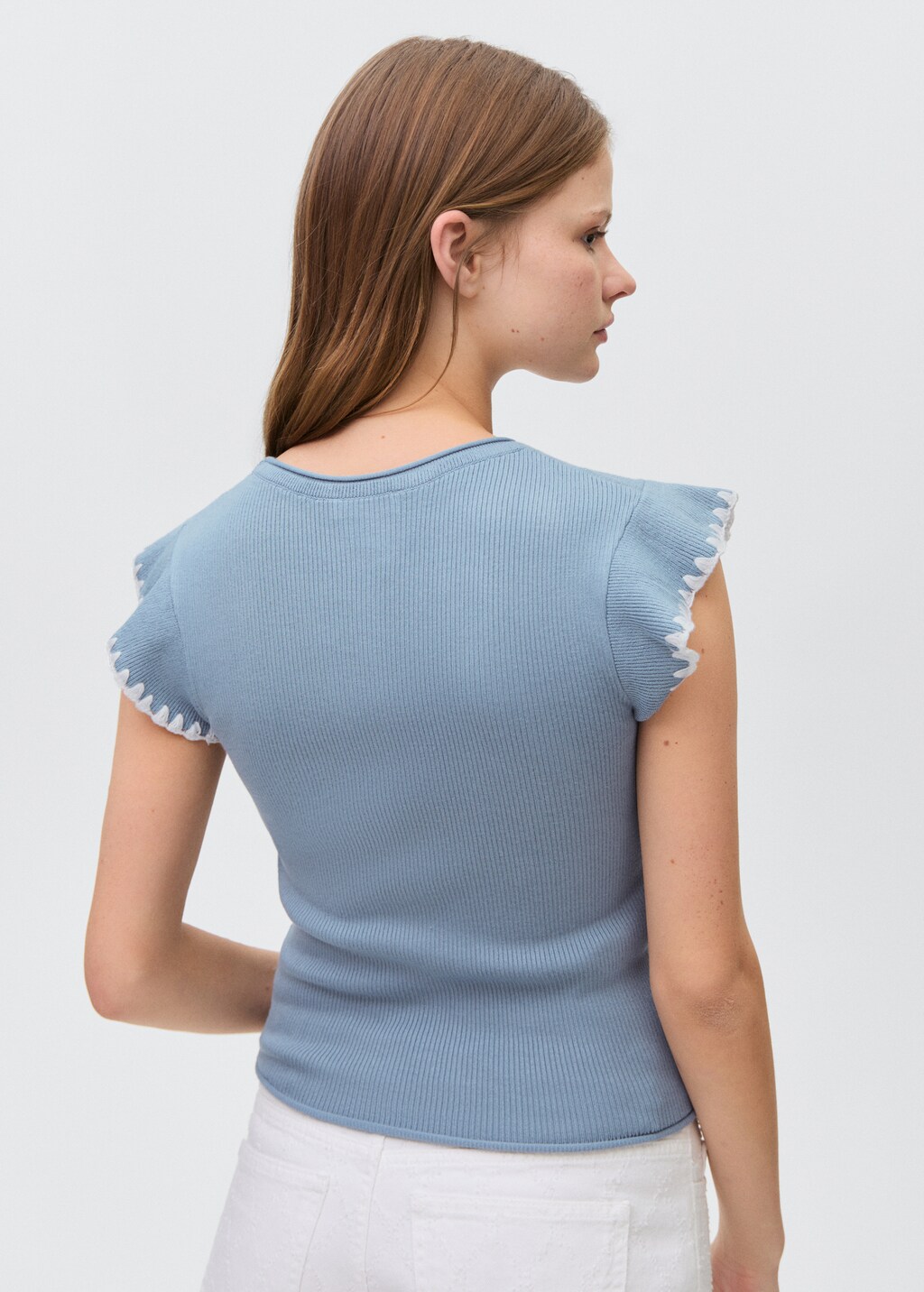 Ruffle detail top - Off White