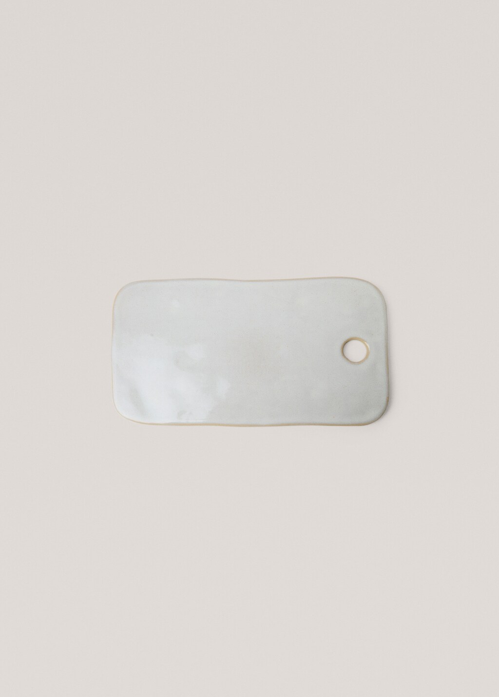 Stoneware tray with aged rim - Off White