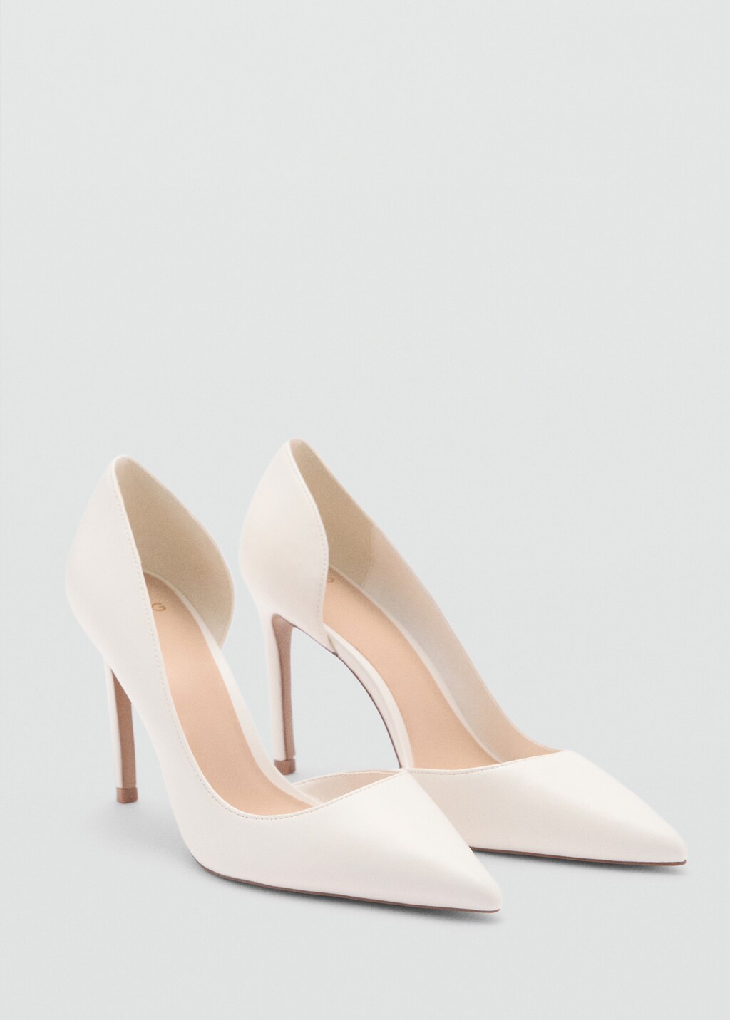 Asymmetrical leather-effect heeled shoes - Grey