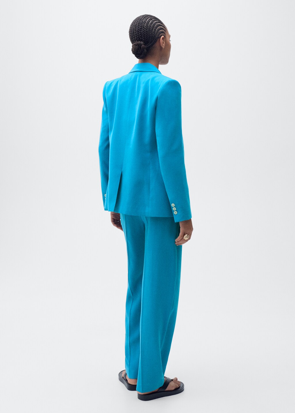 Straight-fit suit jacket - Ecru