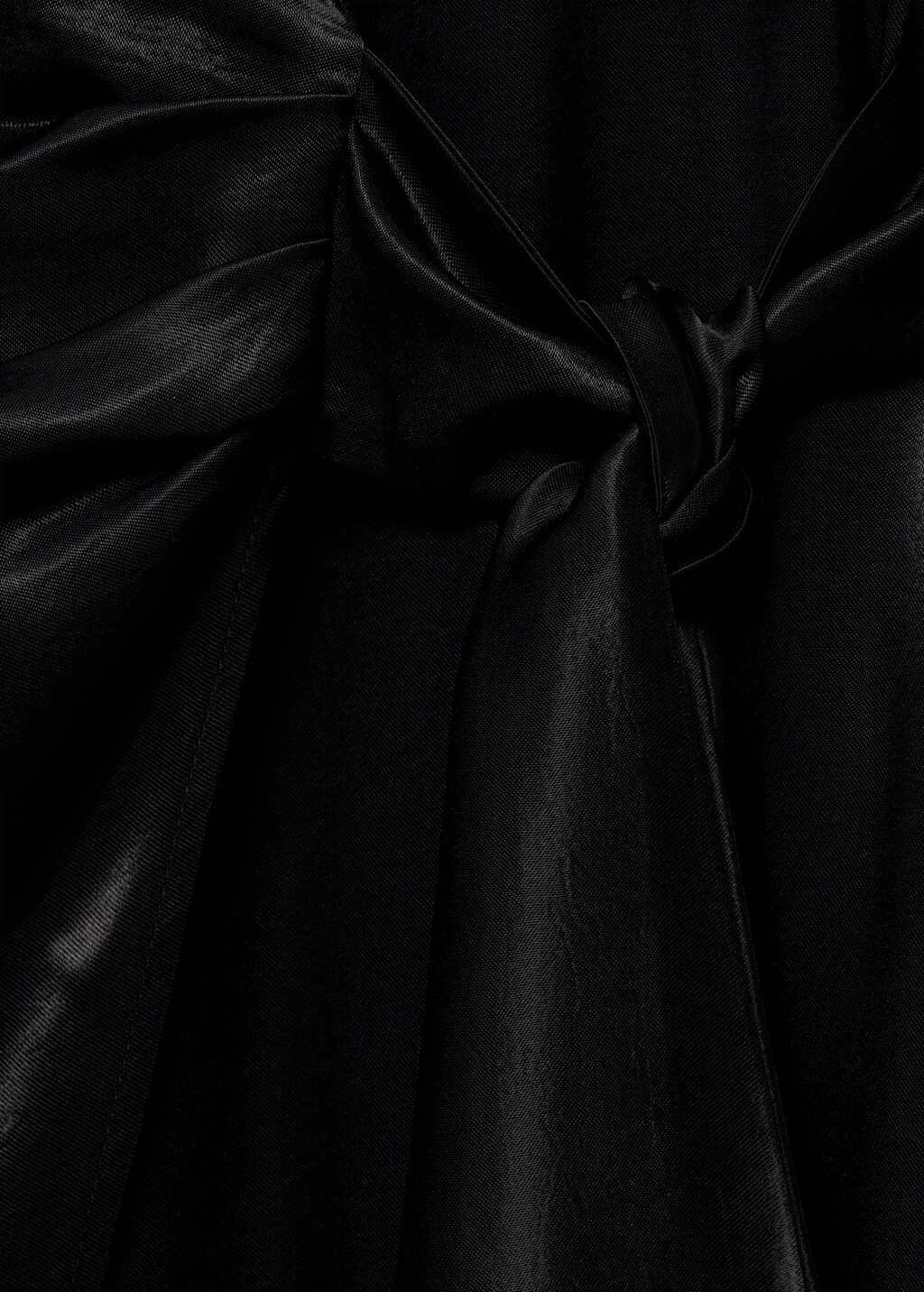 Wrap midi-dress with knot - Ecru