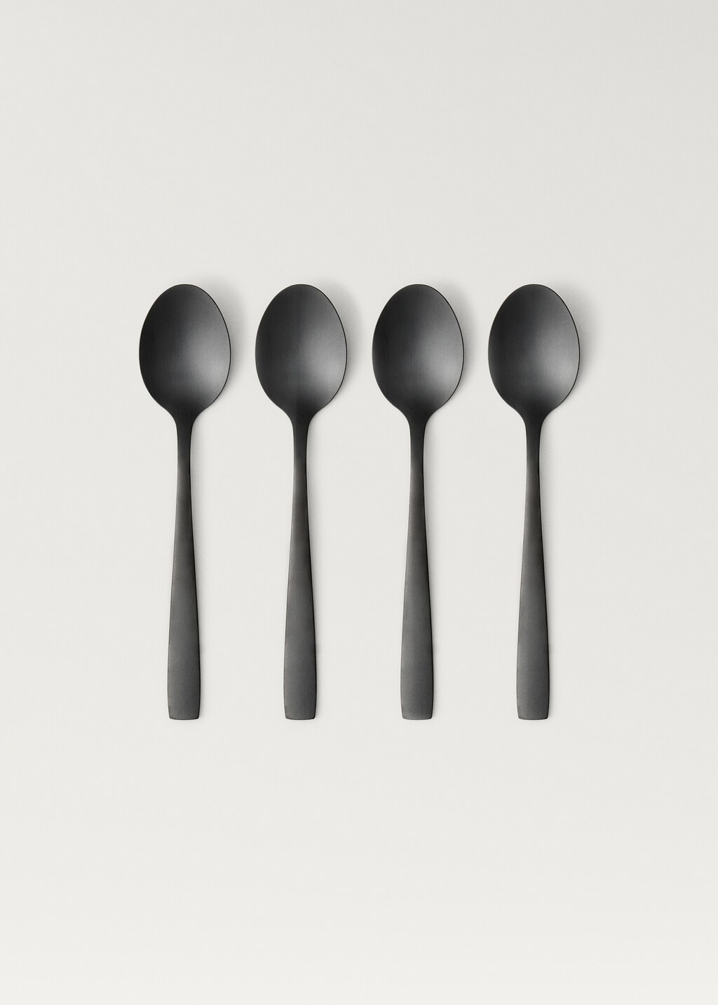 4-piece matte steel spoon set - Black
