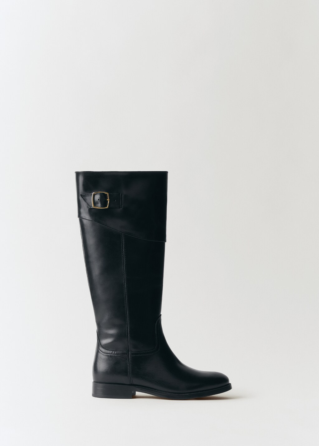 Buckles leather boots - Black