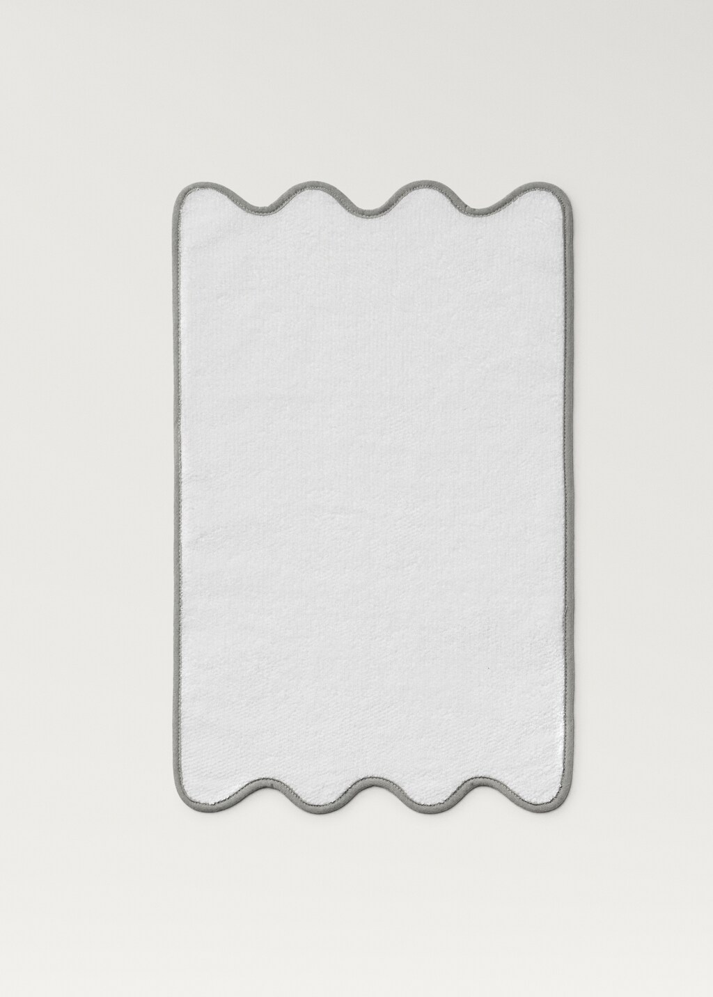 Rice-stitch hand towel with waves - White