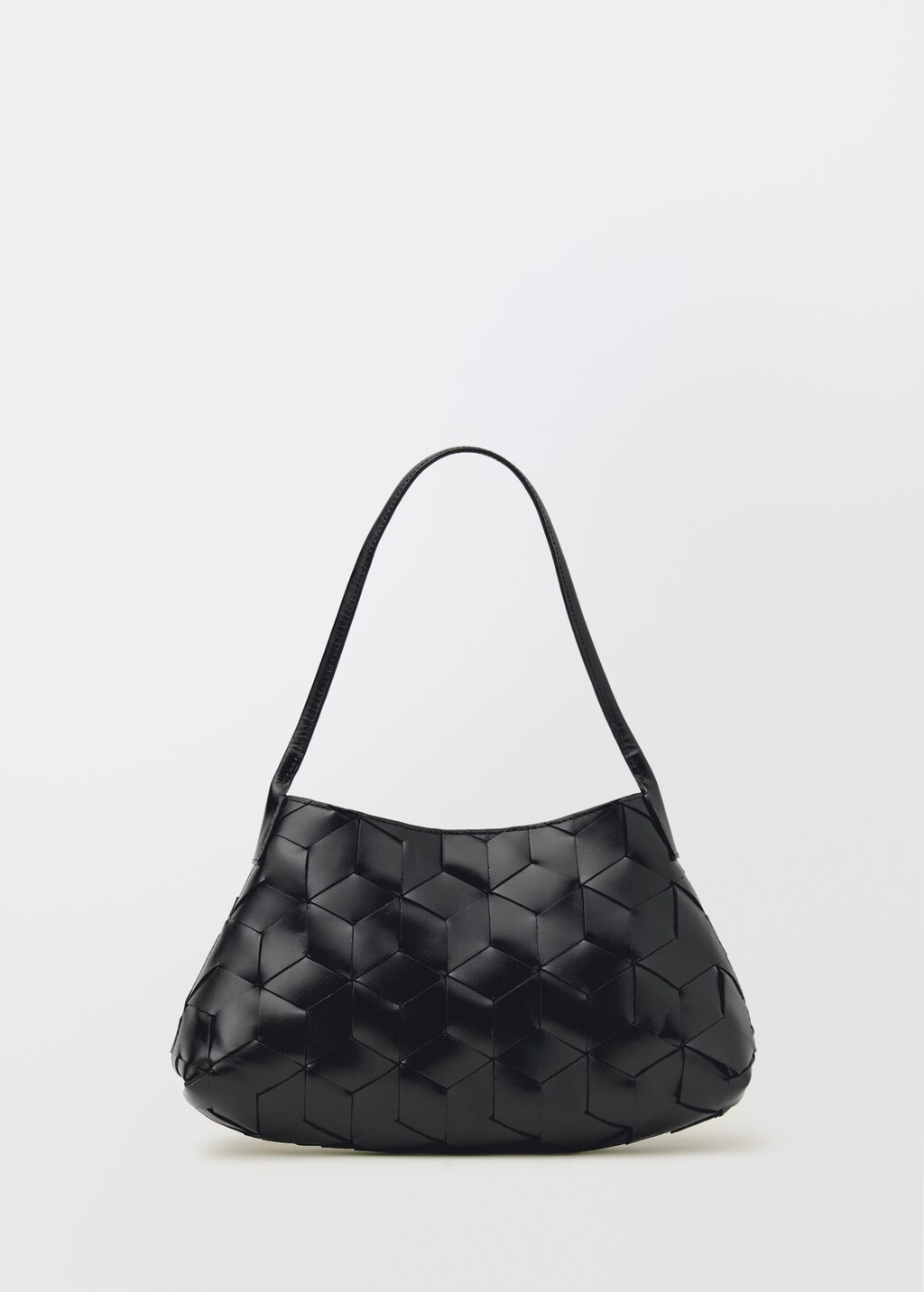 Braided leather shoulder bag - Black