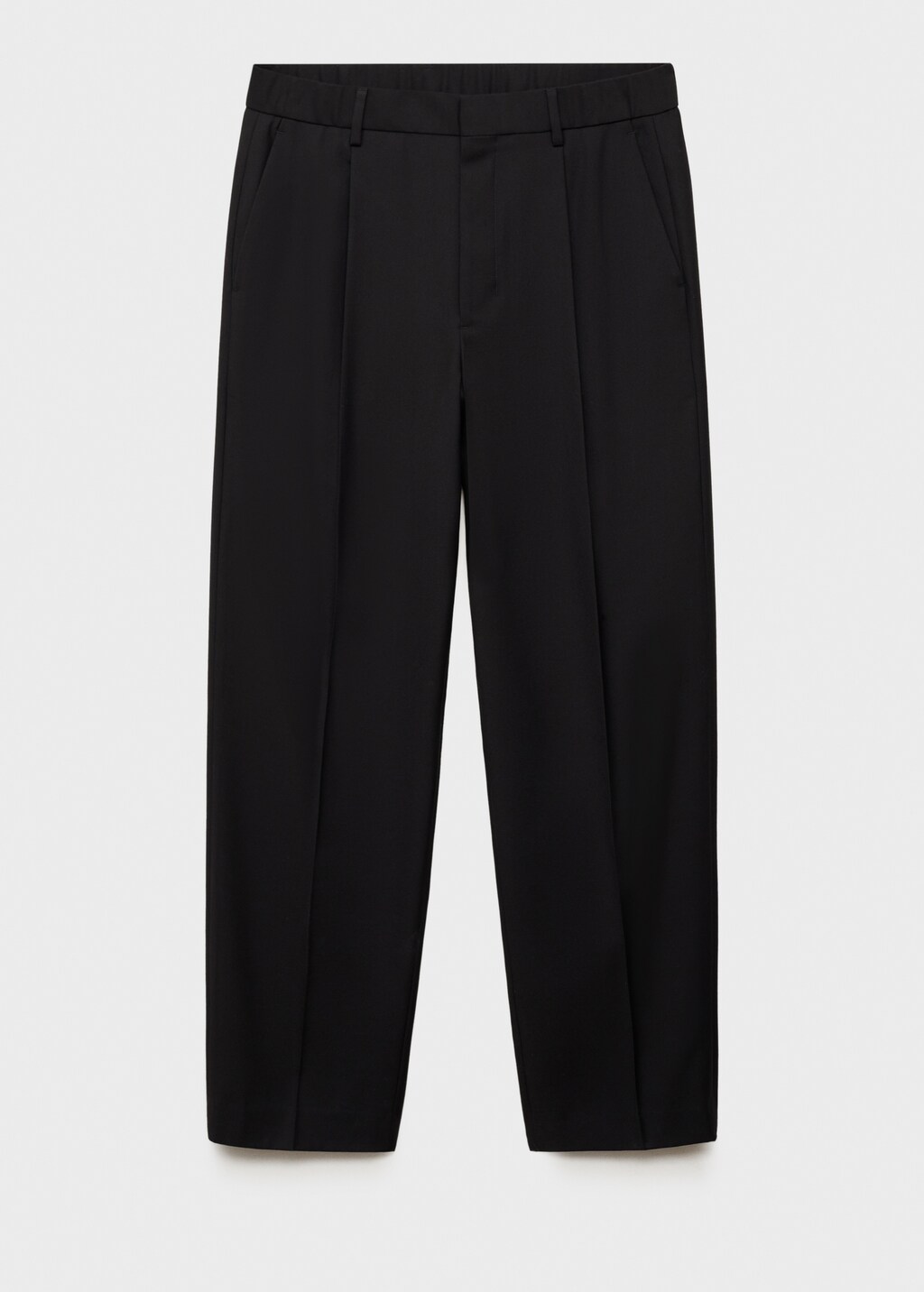 Relaxed-fit suit trousers with pleats - Black