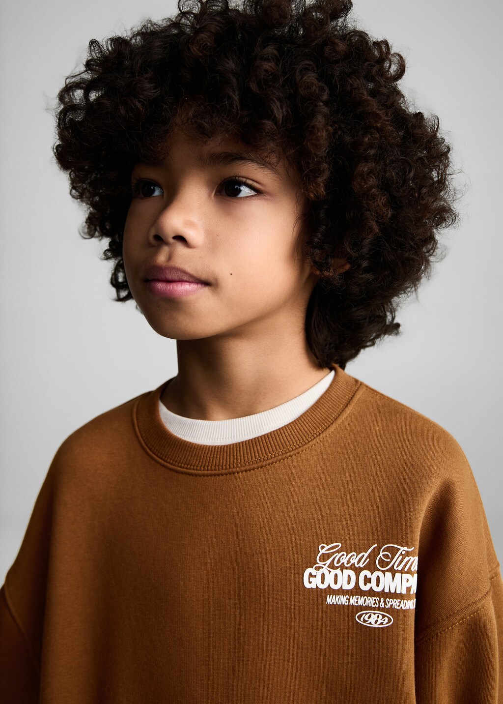 Message pattern sweatshirt - Caramel