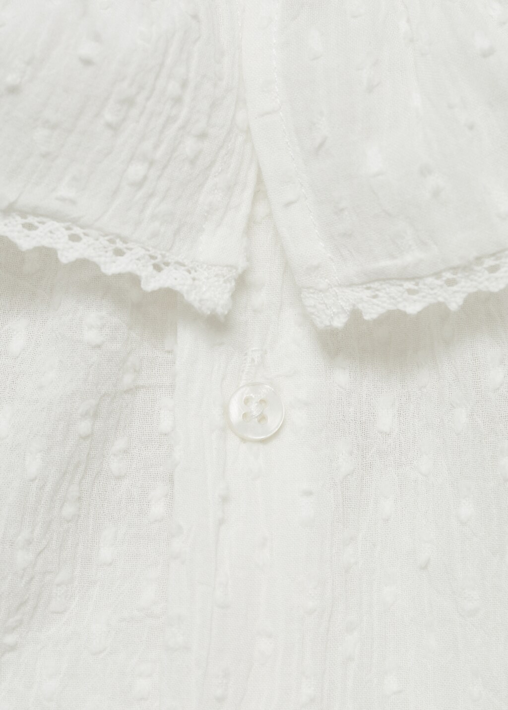 Ruffle neck blouse - Off White