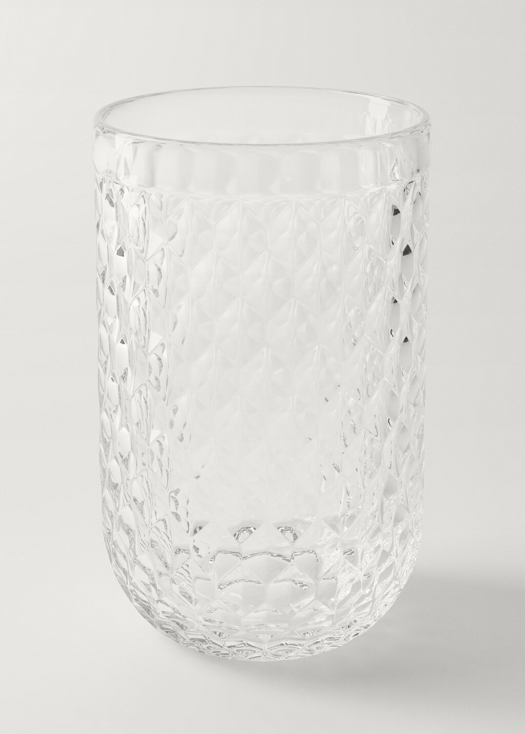 Geometric embossed glass tumbler - Ice Grey