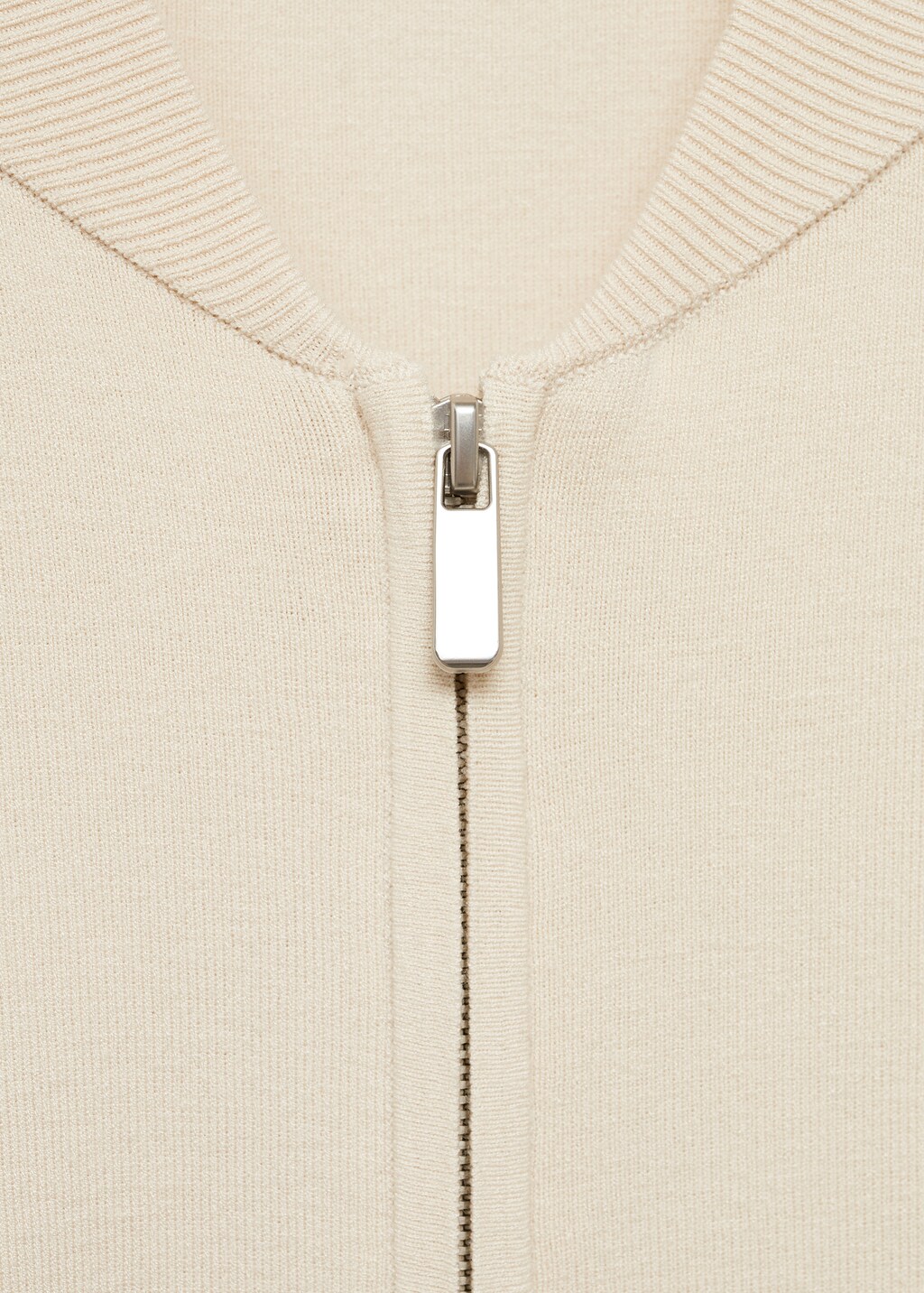 Rib-knit jacket with zip - Light/Pastel Grey
