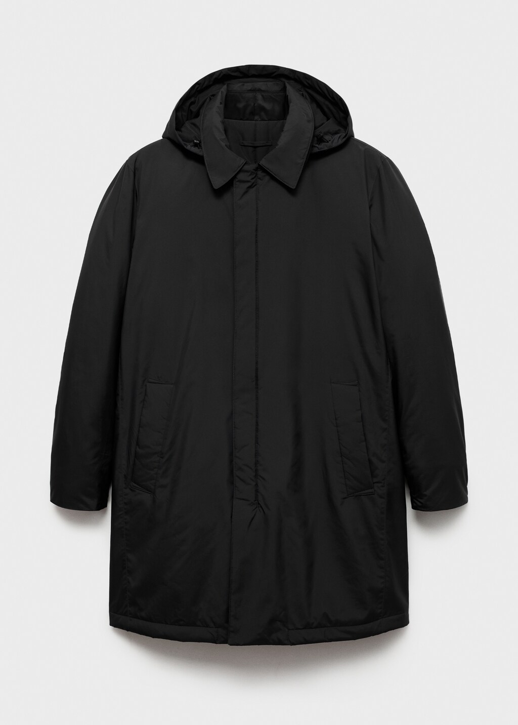 Water-repellent quilted parka - Black
