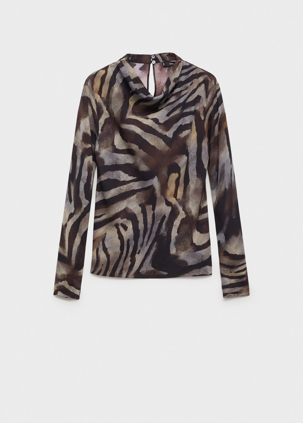 Zebra satin blouse - Brown