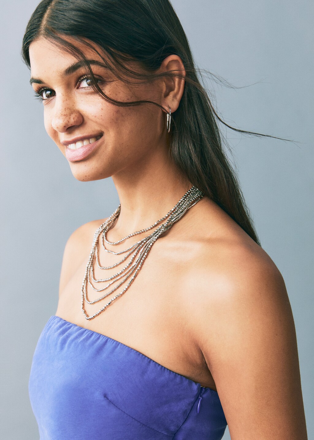 Long strapless jumpsuit - Vibrant blue