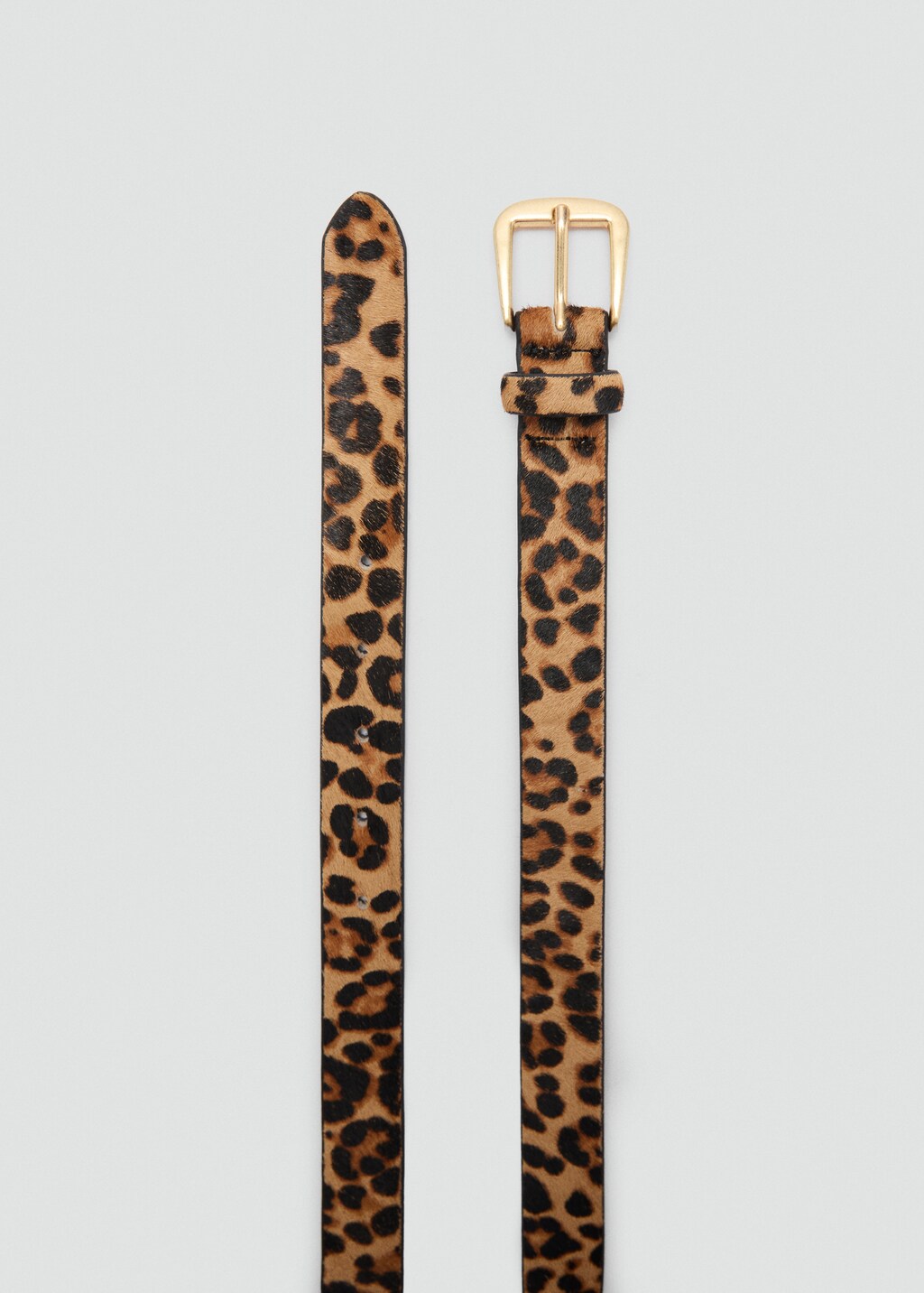 Leopard leather belt - Brown