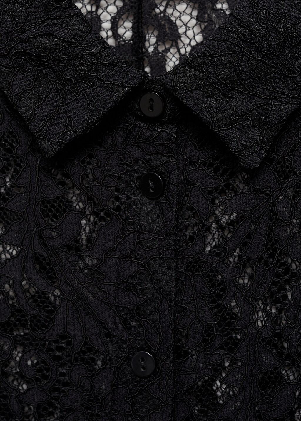 Transparent lace shirt - Black