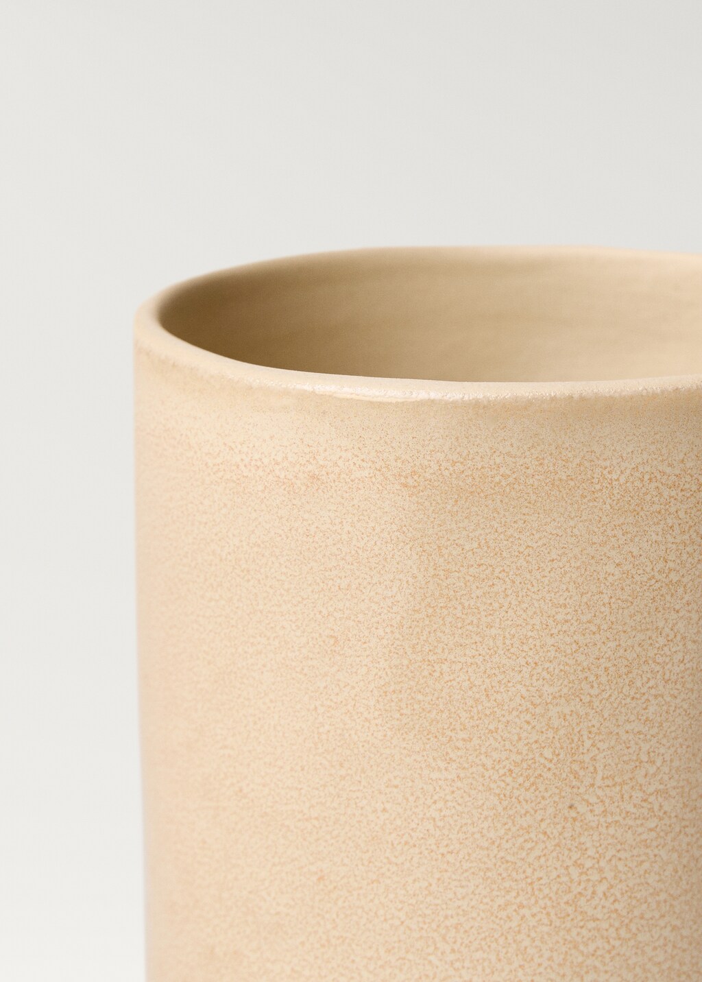 Stoneware cylindrical vase 20cm - Beige