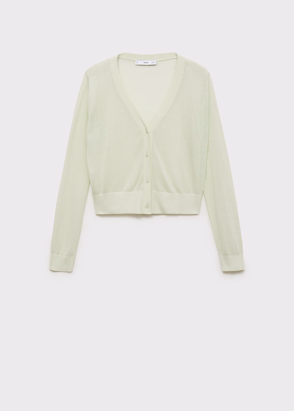 Semi-transparent cropped knitted cardigan - Aqua Green