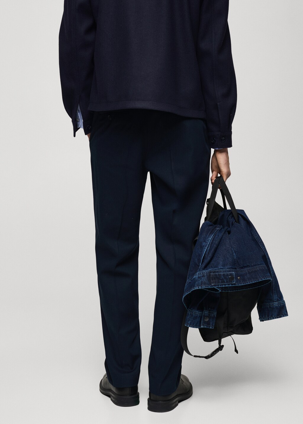 Straight-fit pleated trousers - Grey