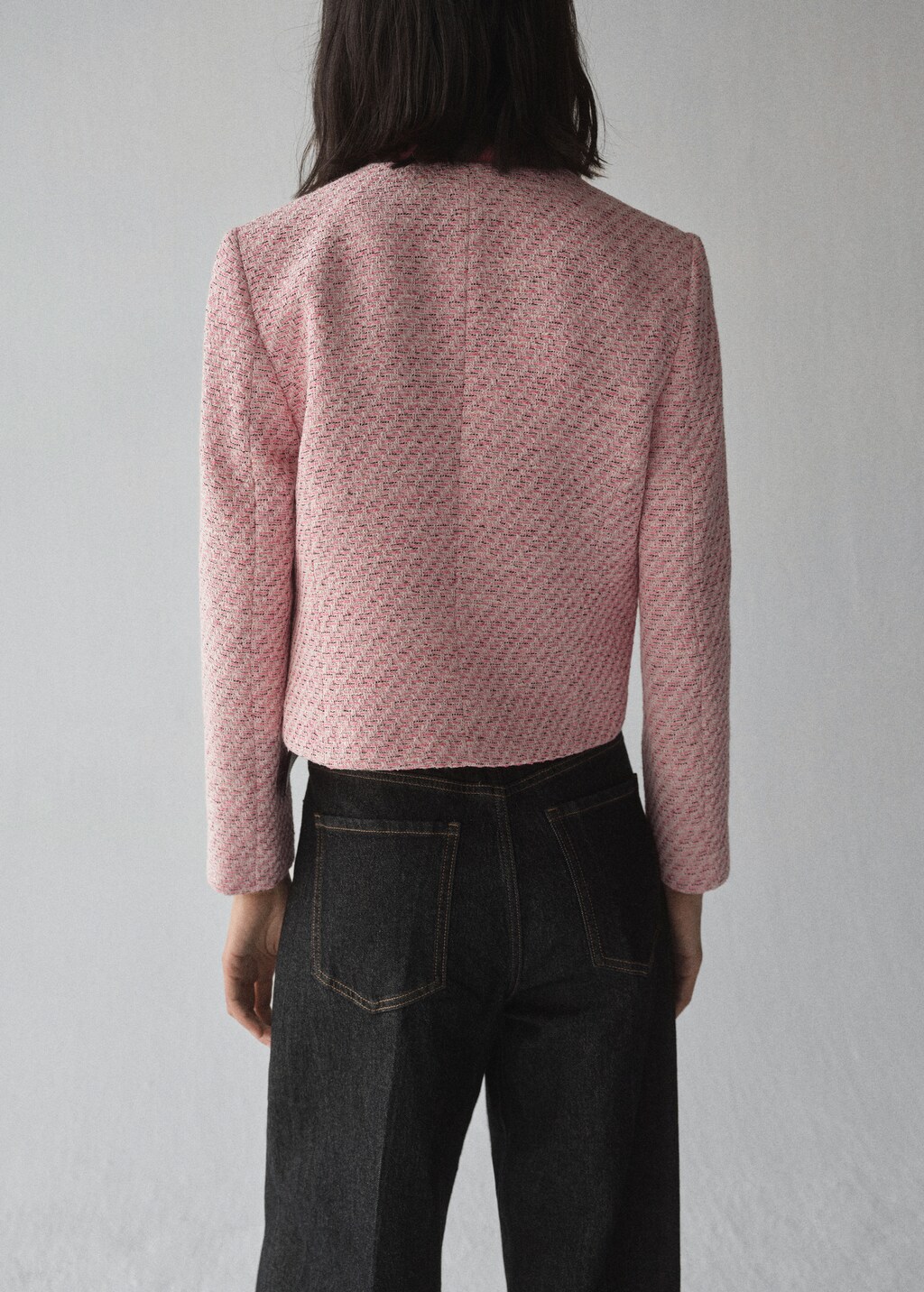 Fitted tweed jacket - Pink