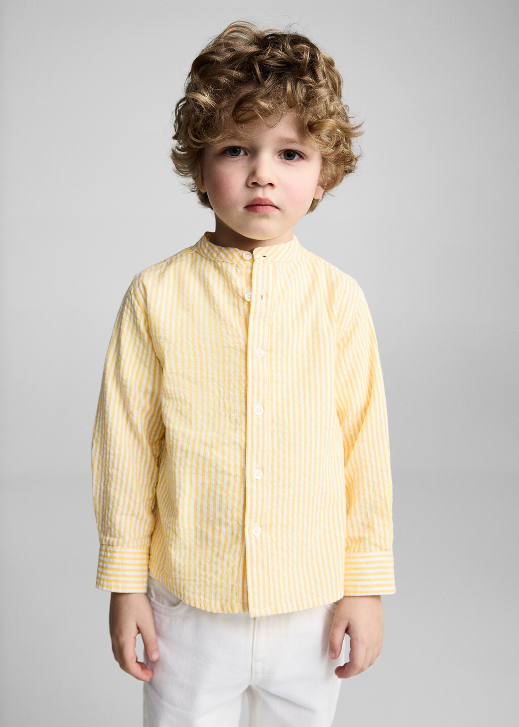 Fine-stripe shirt - Pastel Yellow
