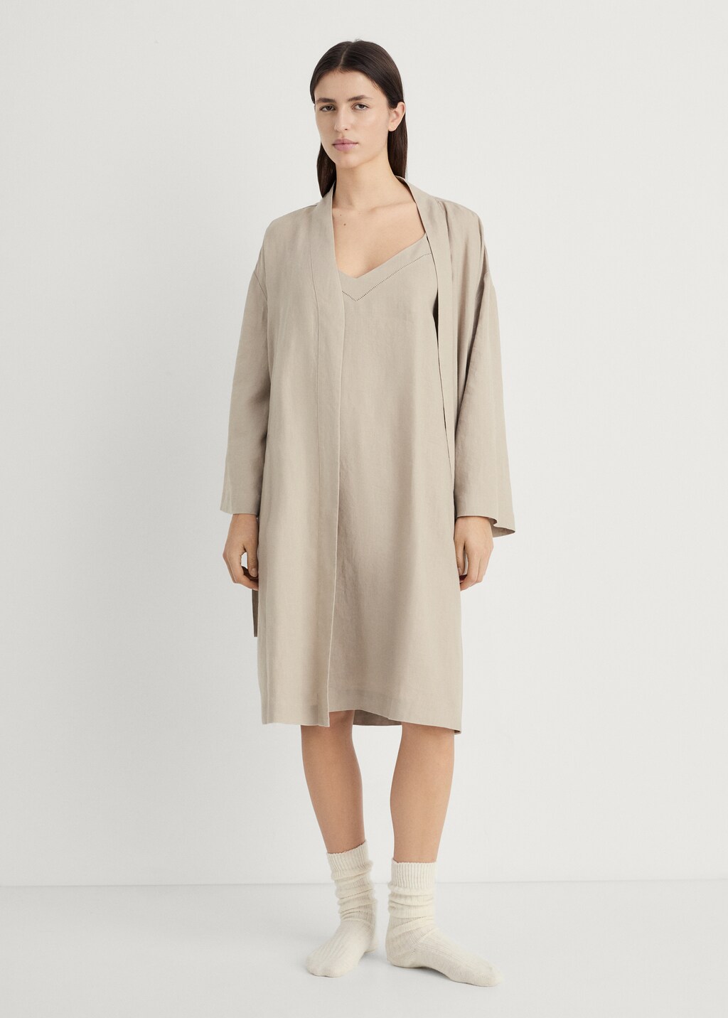 Linen nightgown - Sand
