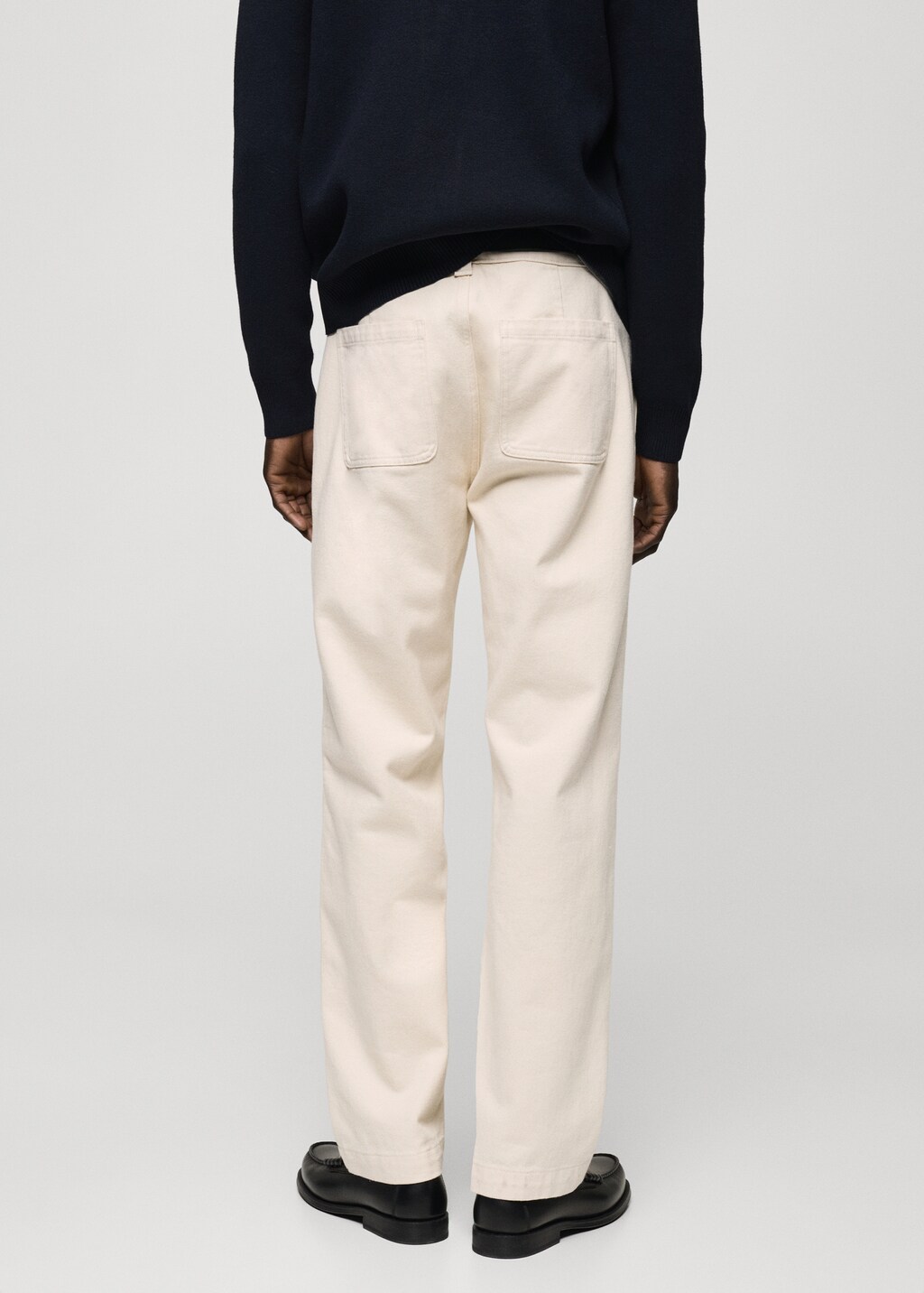 Regular fit cotton jeans - Off White