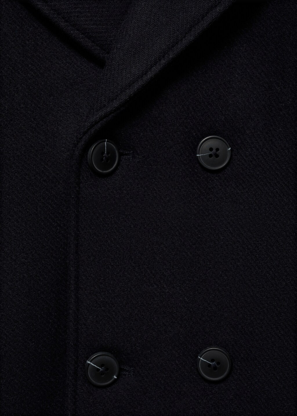 Buttoned wool coat - Dark Navy