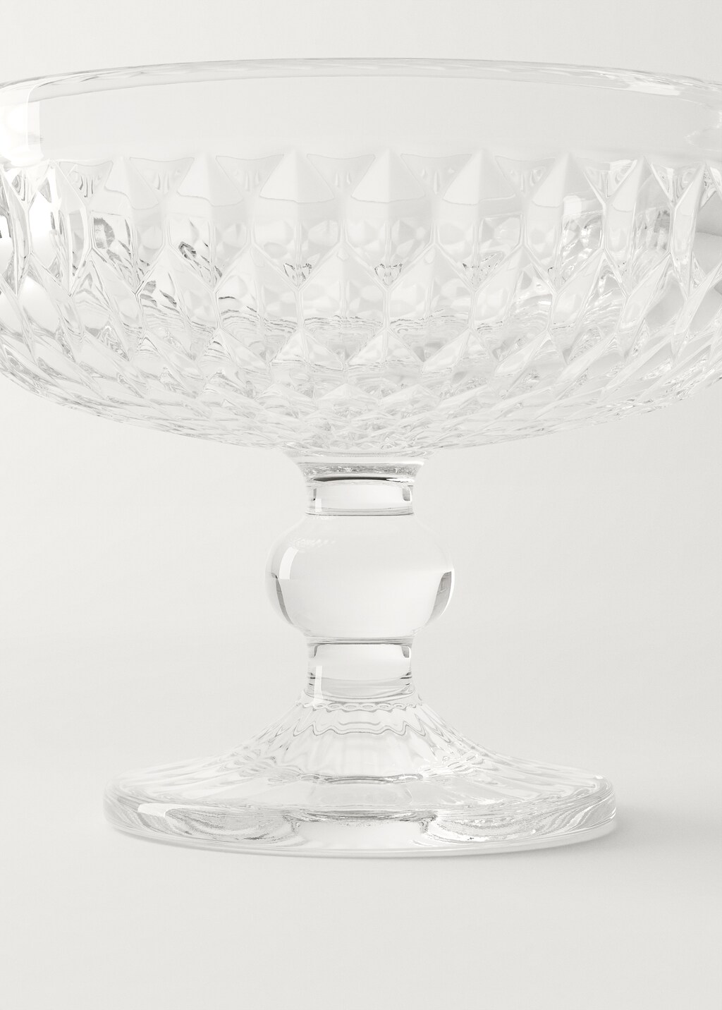 Geometric embossed-glass ice cream glass - Ice Grey