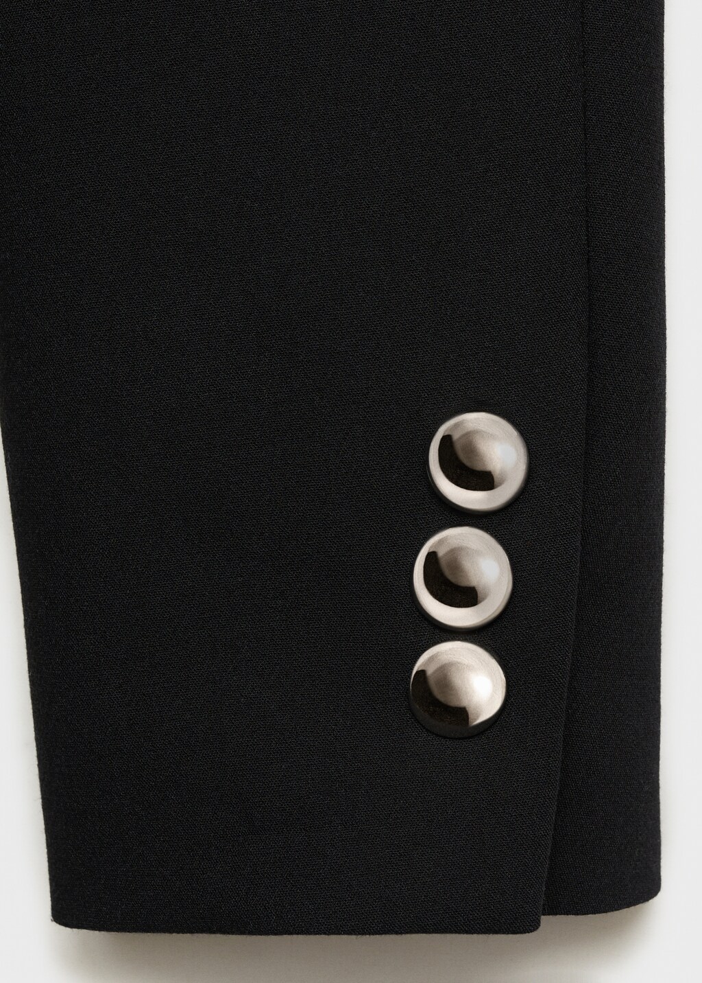 Jacket with jewel-button strip collar - Black