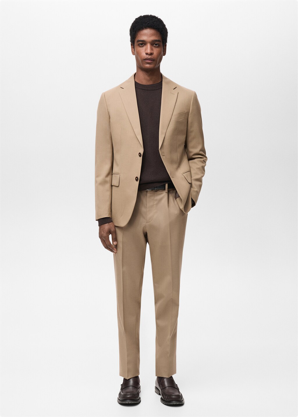 Turin 100% virgin wool suit trousers - Ink Blue