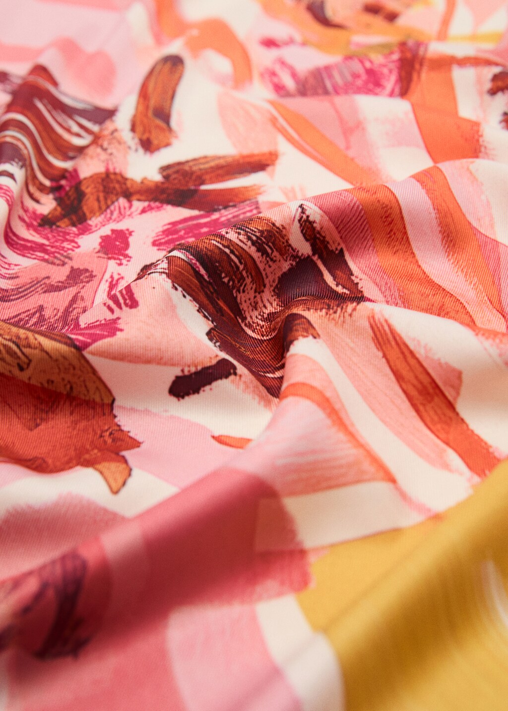 Floral satin scarf - Pink