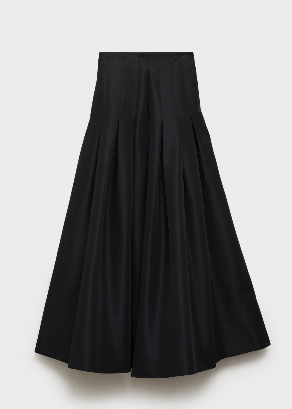 Flared skirt with pleated detail - Black