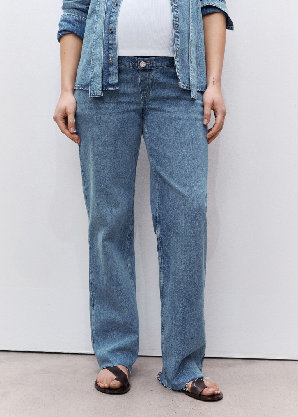 Maternity wideleg jeans - Black denim