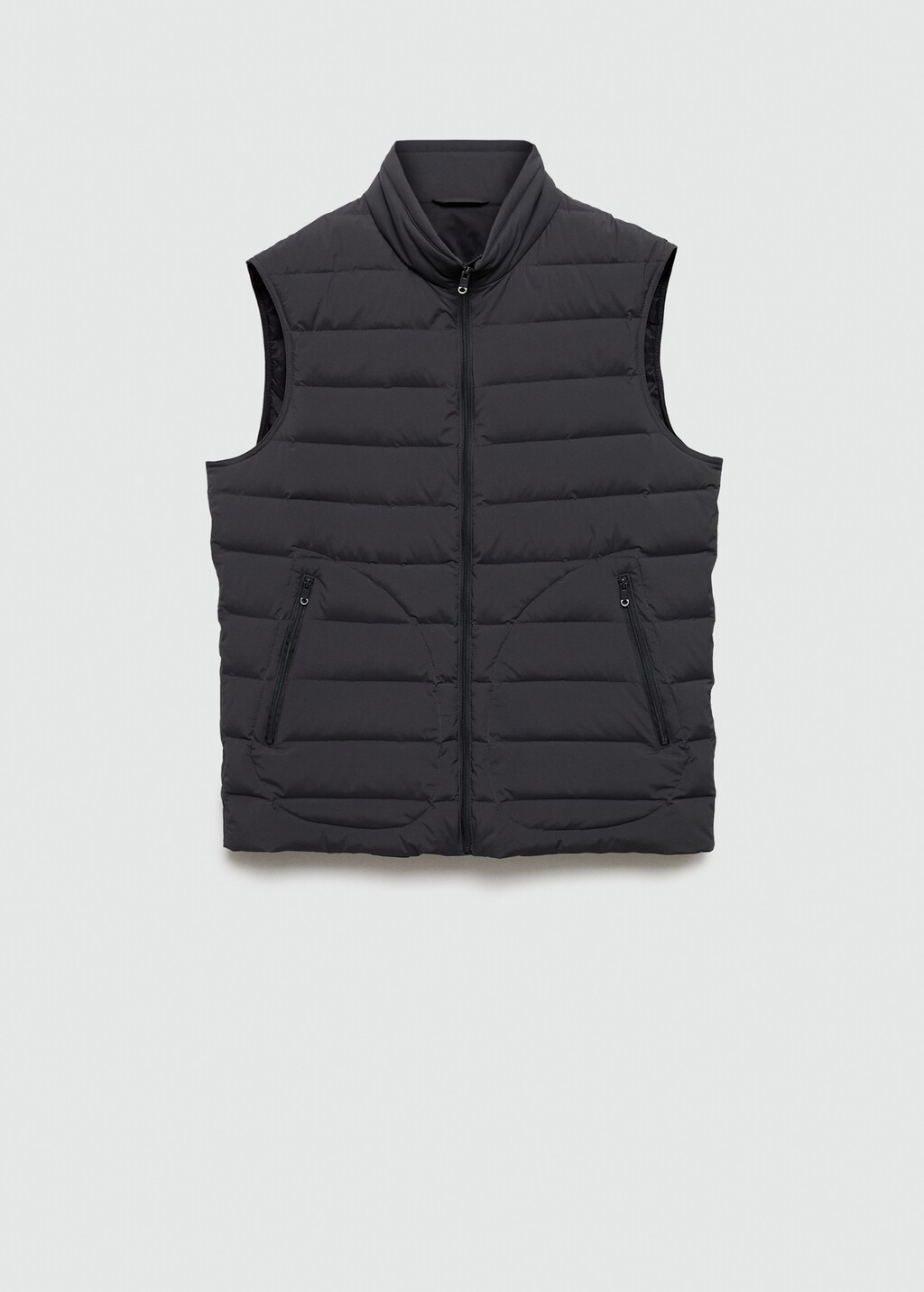 Quilted gilet with feather filling - Tobacco Brown