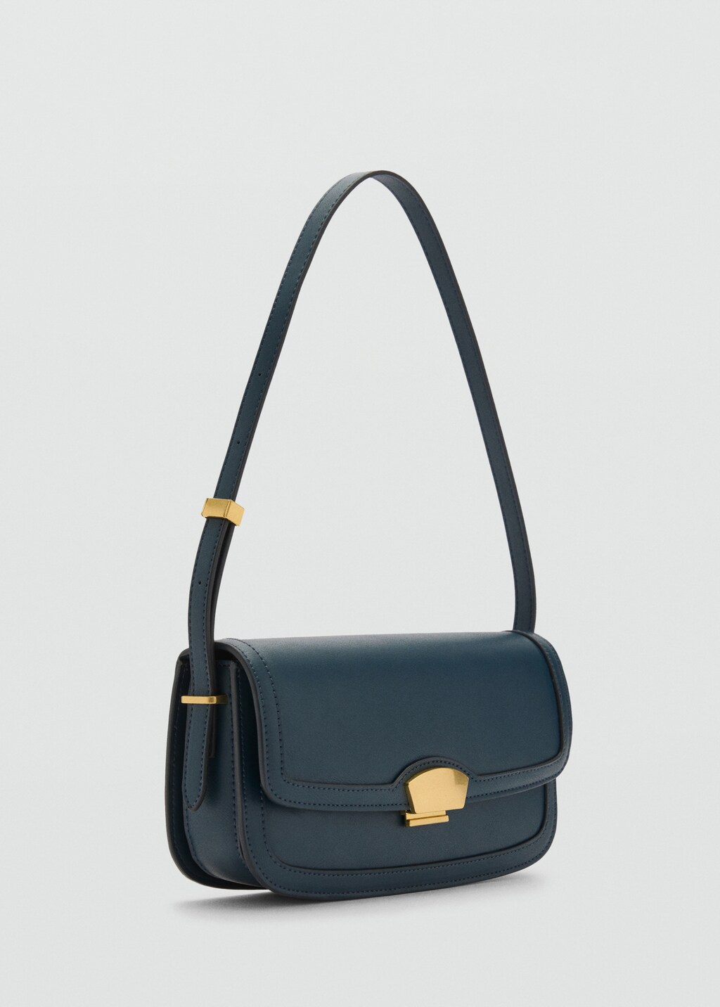 Shoulder bag with metal closure - Grey