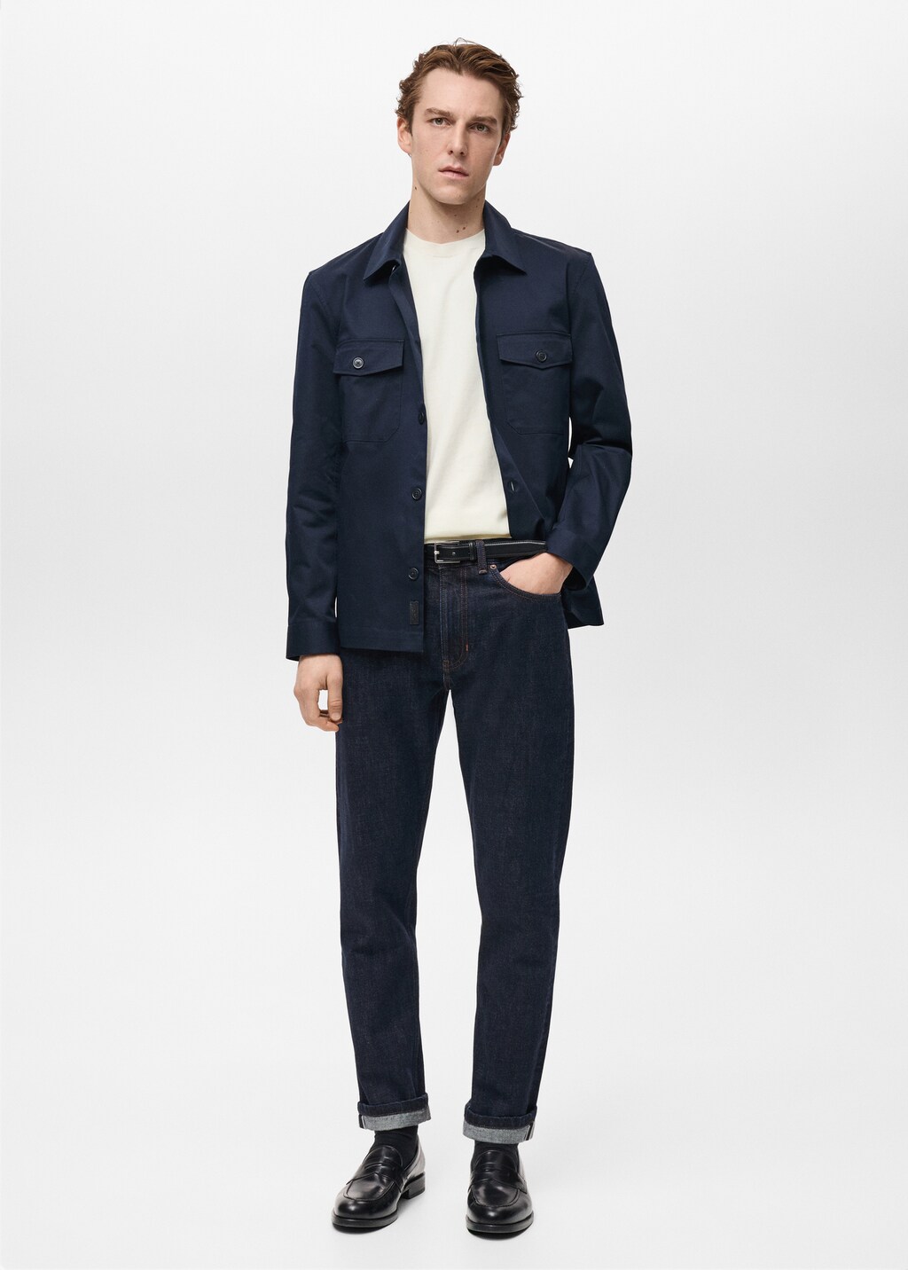 Tapered-fit selvedge jeans - Off White