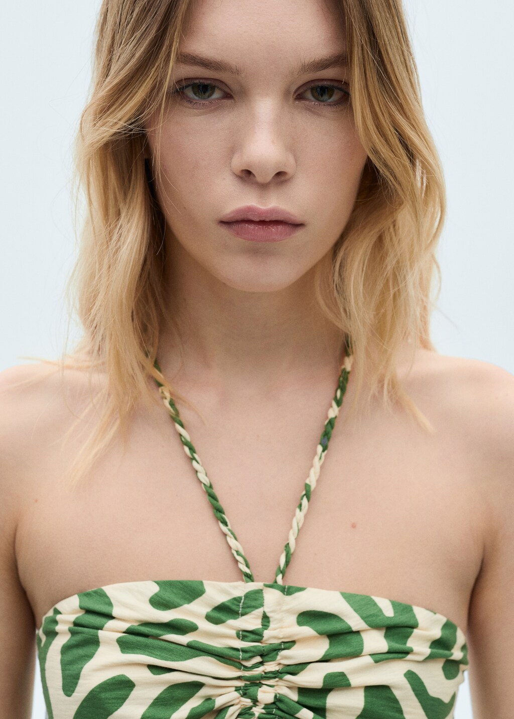 Frill cotton dress - Green