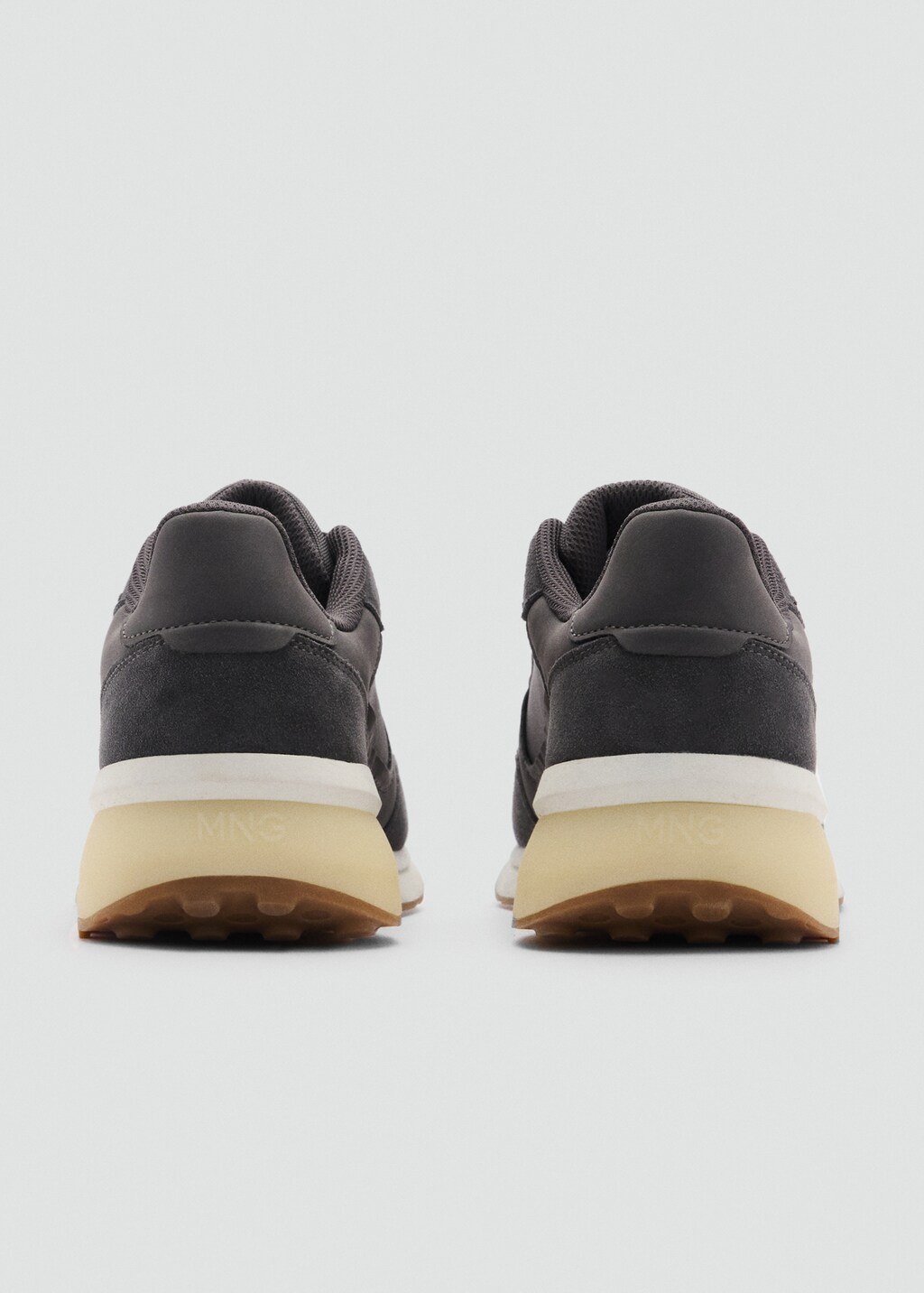 Leather mixed sneakers - Beige